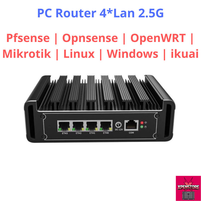 Router Mikrotik, pfsense, openwrt, 4 NIC 2.5G, CPU J6412, J5005 gen 11, 2.60Ghz