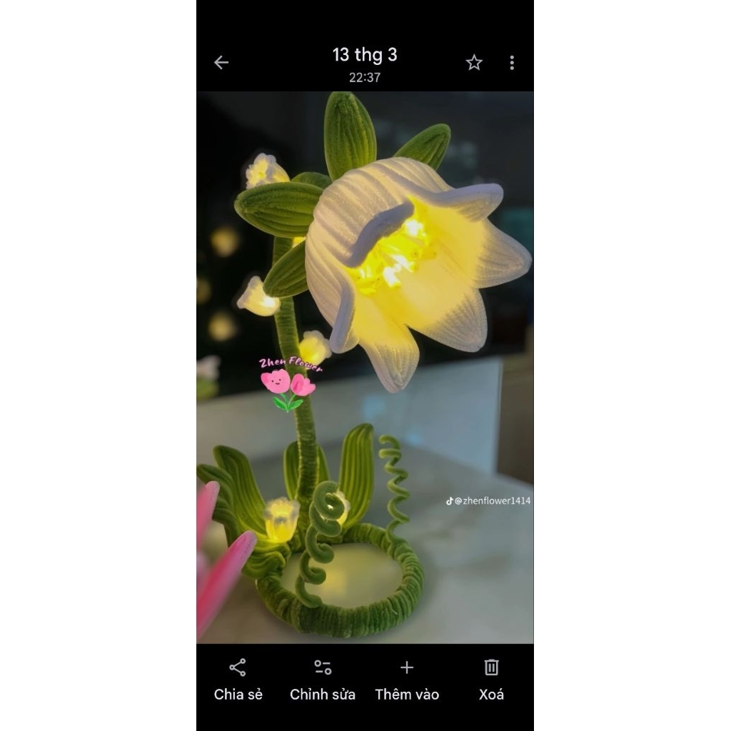 Đèn để bàn decore từ kẽm nhung size lớn