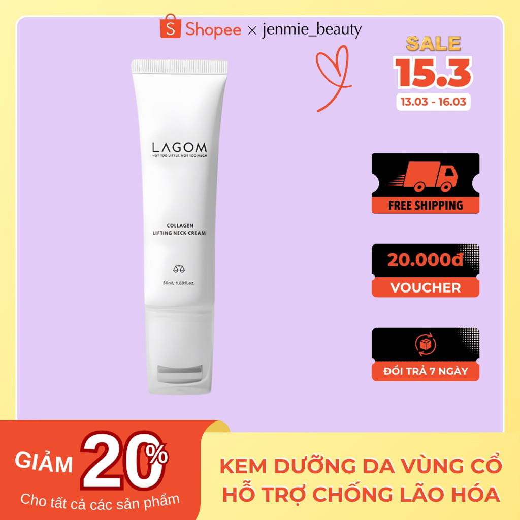 Kem chống lão hóa vùng cổ Lagom Collagen Lifting Neck Cream