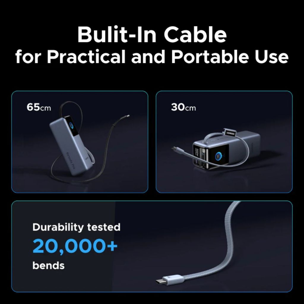 Sạc UGREEN PB728 25000mAh 200W 2 Cáp Tích Hợp - Bảo Hành 12 T | BigBuy360 - bigbuy360.vn