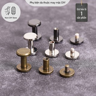 Đinh Tán Ren Vặn Đầu Phẳng Chữ I Mặt Trơn 3 Màu Chất Đồng Thau Đúc Phụ Kiện Làm Da Túi Xách Bóp Ví Thủ Công Handmade DIY