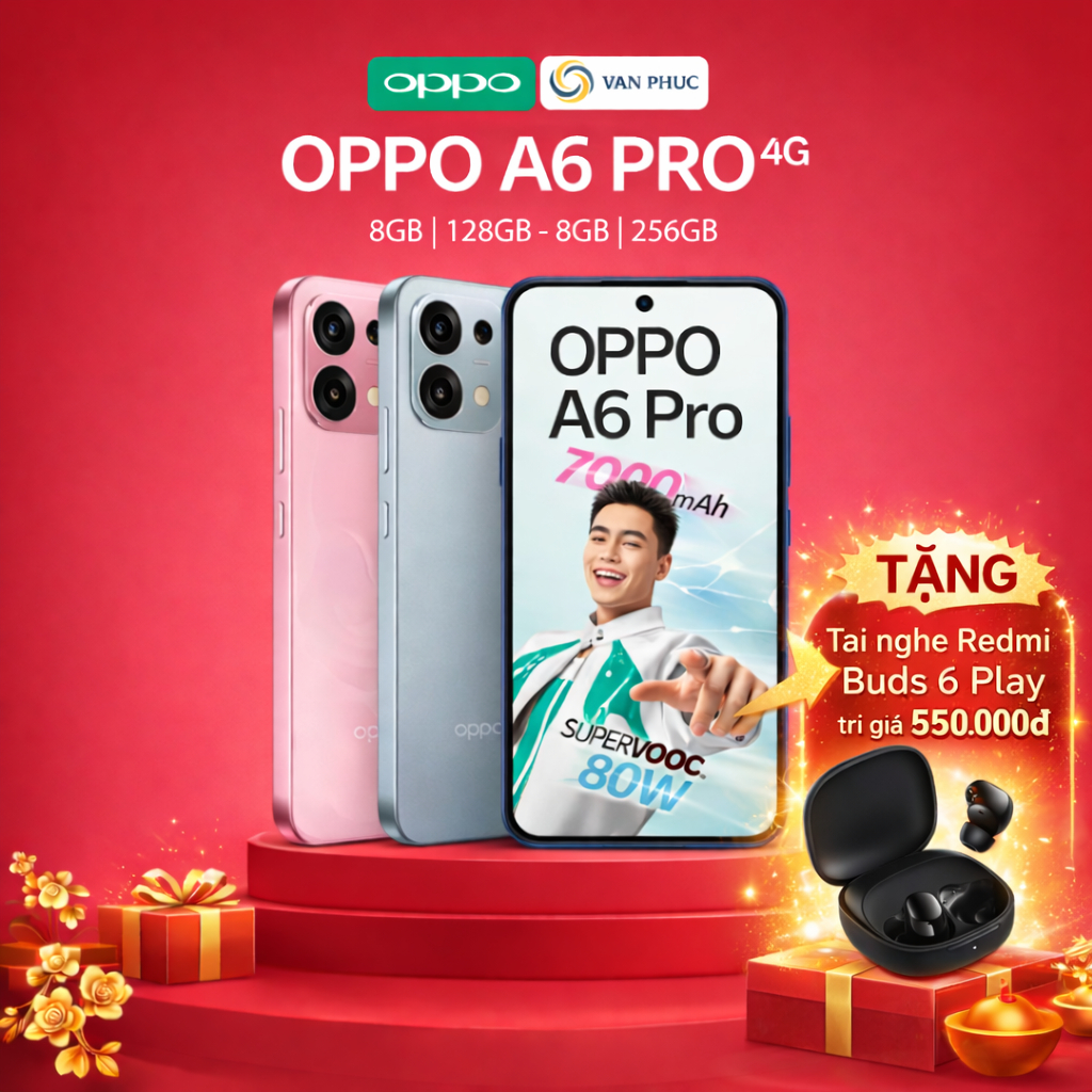 Điện thoại OPPO A6 Pro 4G | 8GB 256GB | 8GB 128GB | Màn hình 120Hz | Pin 7000 mAh  - Hàng chính hãng