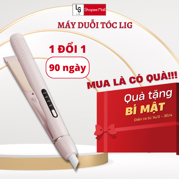 Máy ép duỗi tóc 3 trong 1 LIG 4 mức nhiệt điều chỉnh có lớp gốm phủ bảo vệ tóc tránh hư tổn tóc - 1 đổi 1 trong 90 ngày