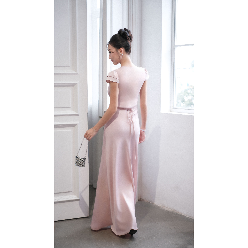 Đầm Lụa Dài Tay Hến Hai Tầng, Đầm Đi Tiệc La Boutique - DD004-2511LAT | BigBuy360 - bigbuy360.vn