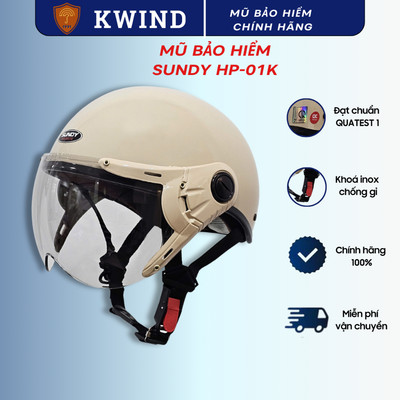 Nón bảo hiểm chính hãng đạt chuẩn an toàn, thời trang SUNDY HP-01K , freesize 55-58cm