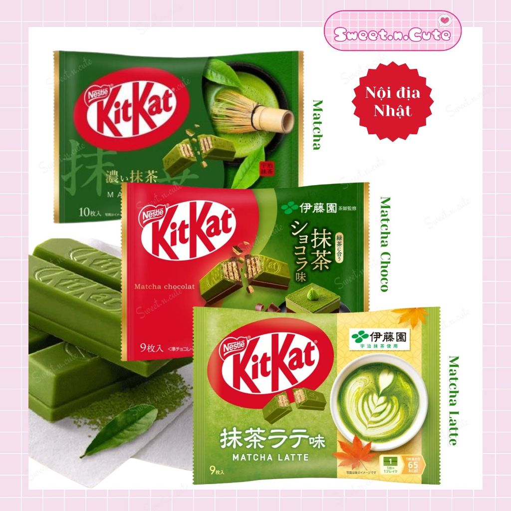 [Hàng sẵn] KitKat nội địa Nhật - Kitkat Chocolate vị matcha/matcha choco/matcha latte - Gói 9-10 tha