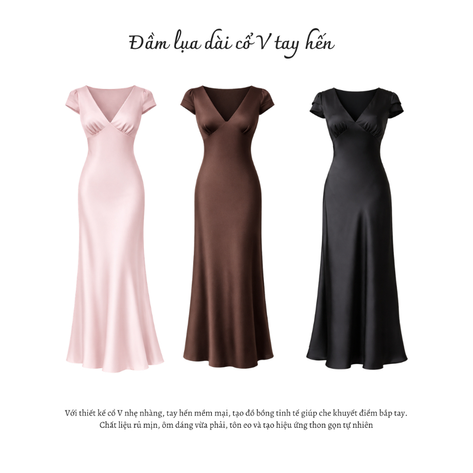 Đầm Lụa Dài Tay Hến Hai Tầng, Đầm Đi Tiệc La Boutique - DD004-2511LAT | BigBuy360 - bigbuy360.vn
