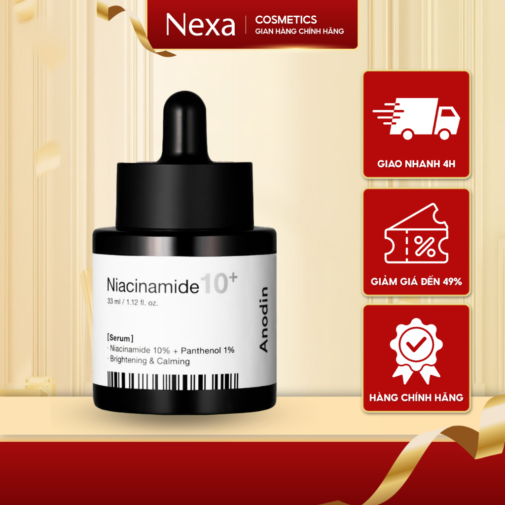 Serum dưỡng sáng và mờ thâm Anodin Niacinamide 10 Plus 33ml