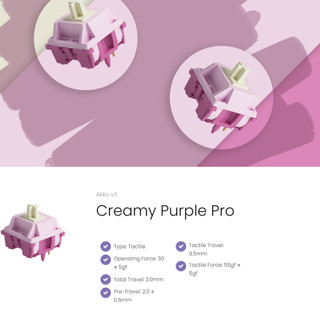 [ Pack 45switch ] Switch AKKO v3 - Creamy Purple Pro