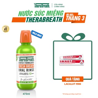 TheraBreath Nước Súc Miệng Không Cồn 473ml - Vị Mild Mint không cay - Làm sạch và thơm miệng cho răng miệng nhạy cảm