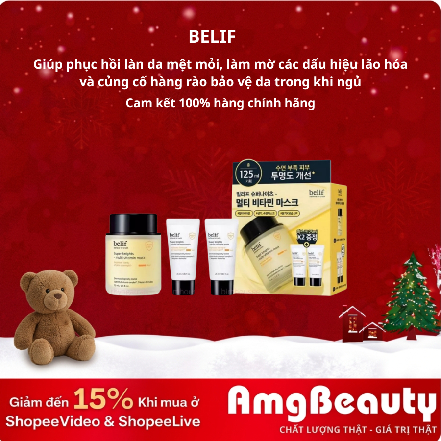 Mặt nạ ngủ tái sinh và giảm lão hóa BELIF Regenerating Mask 30ml/75ml (vàng)