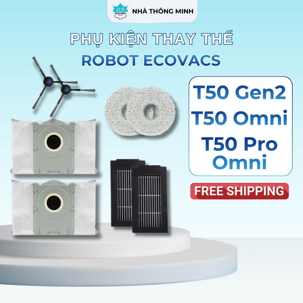 Phụ kiện thay thế cho robot Ecovacs T50 Omni/ T50 Pro Omni/ T50 Gen 2