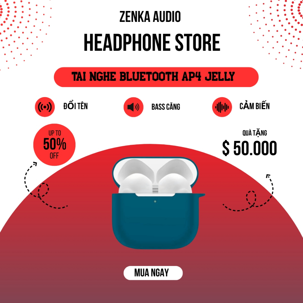 Tai Nghe Bluetooth AP4 Bản 10h Chống Ồn Chủ Động ANC Chất âm tuyệt vời, công nghệ đỉnh cao - BH Đồi 