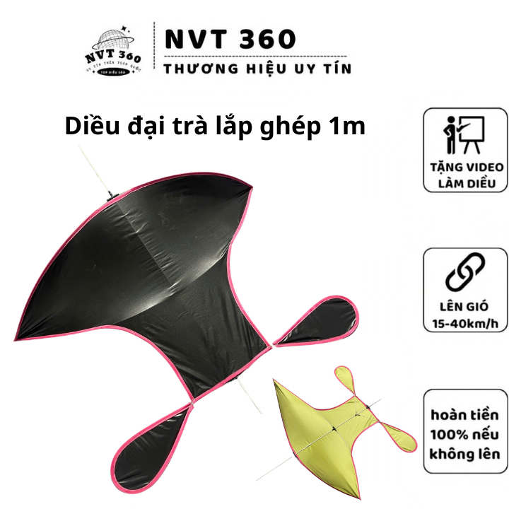 Diều sáo đại trà chính mỹ song vân mini 1m25 1m7 2m5 3m5 4m5 lắp ghép giá rẻ NVT 360