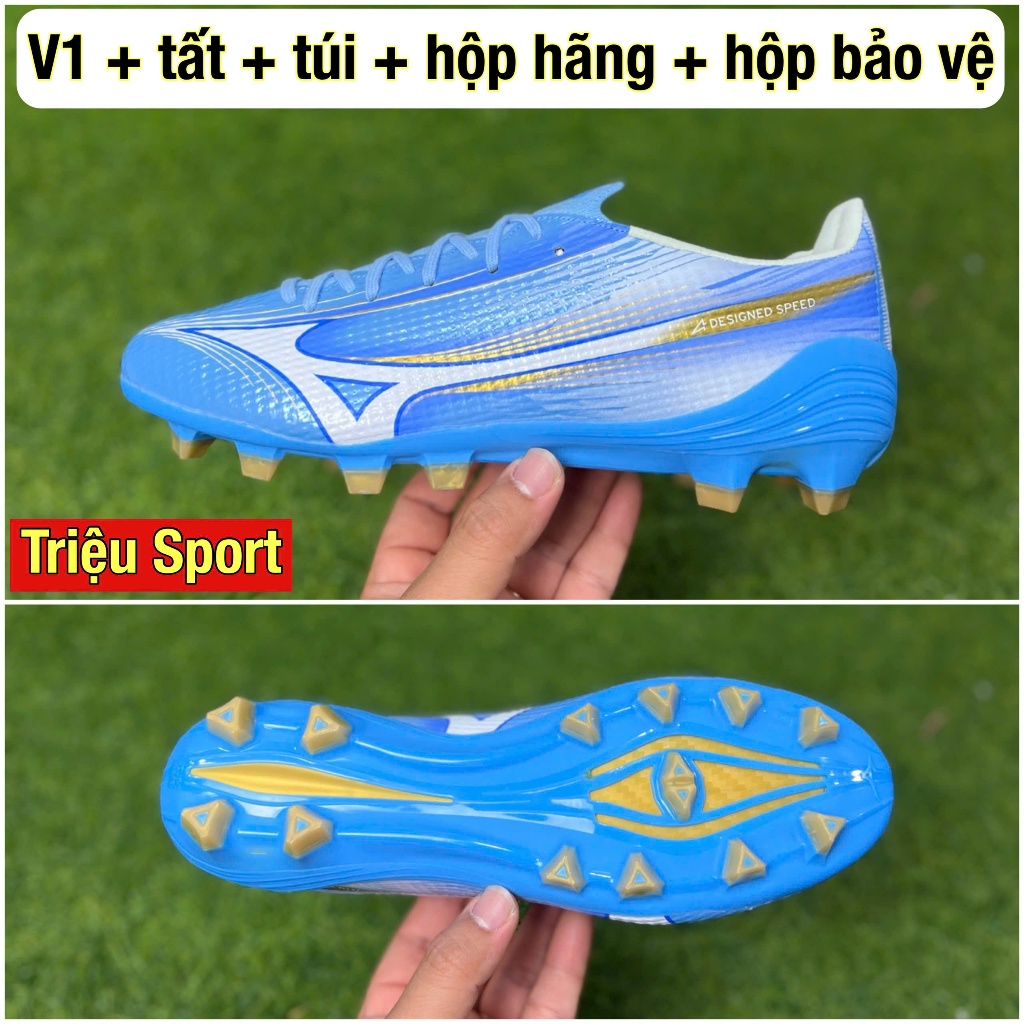 gaiyf đá bóng sân cỏ tự nhiên mzn alpha 3 elite FG V1 ( Tặng túi + tất + hộp hãng + hộp bảo vệ )