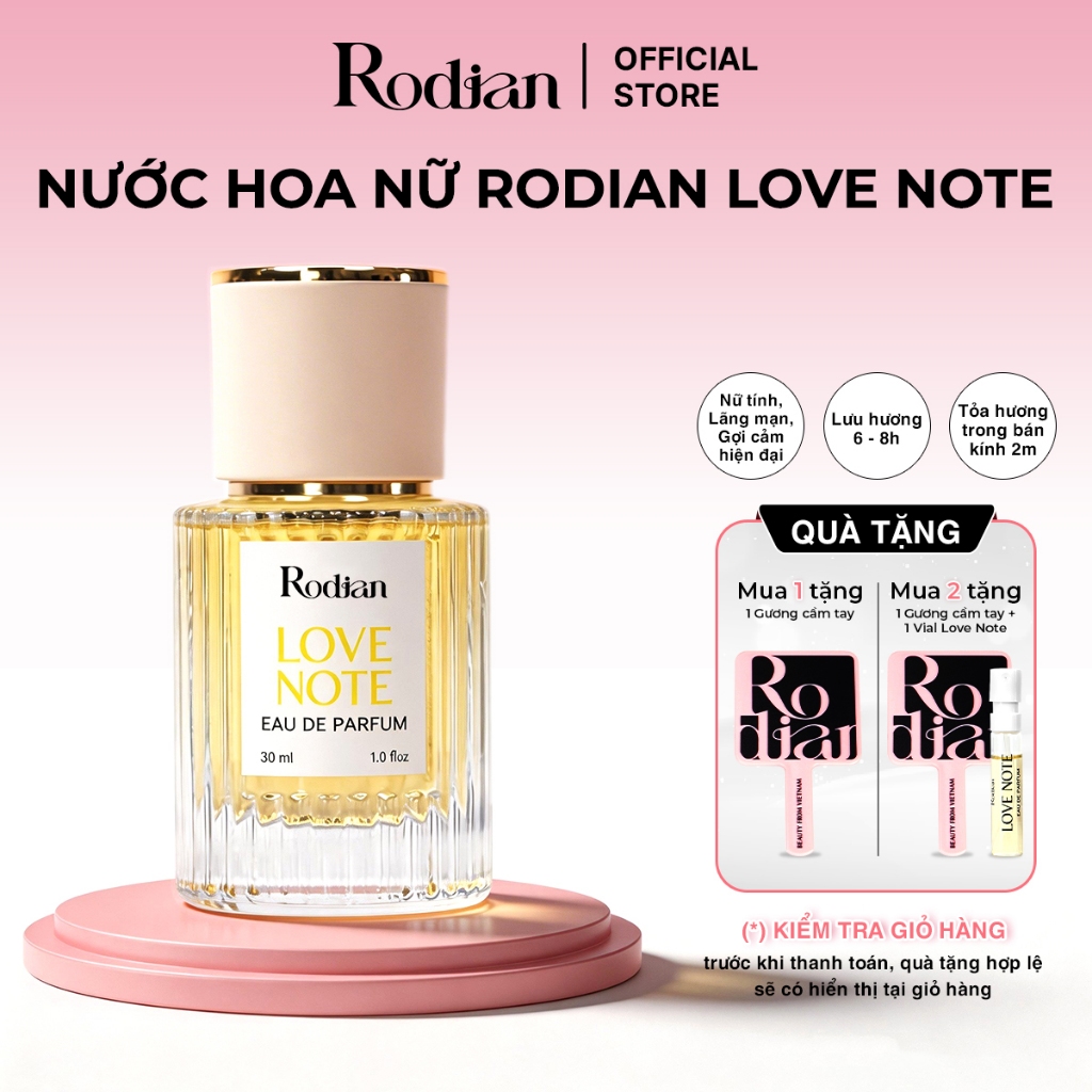 Nước Hoa Nữ Rodian Love Note Chính Hãng Nữ Tính, Lãng Mạng, Gợi Cảm, Hiện Đại