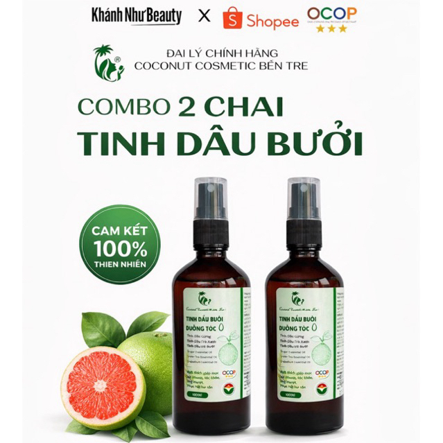 Combo 2 chai xịt mọc tóc, xịt bưởi mọc tóc, xịt tinh dầu bưởi coconut bến tre, xịt mọc tóc nhanh, hỗ trợ giảm rụng tóc