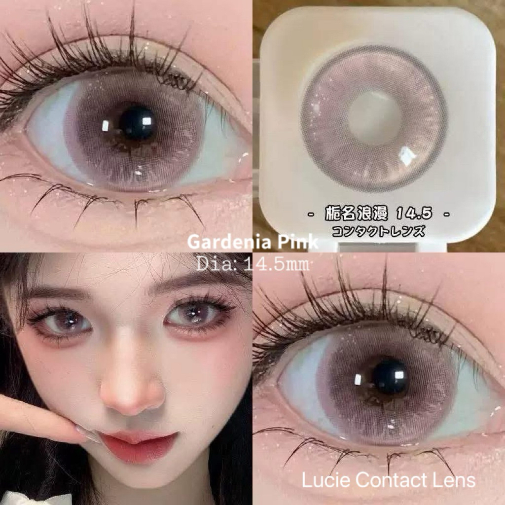 [0-6 độ] Kính Áp Tròng Màu Gardenia Pink Giãn Tròng To 14.5