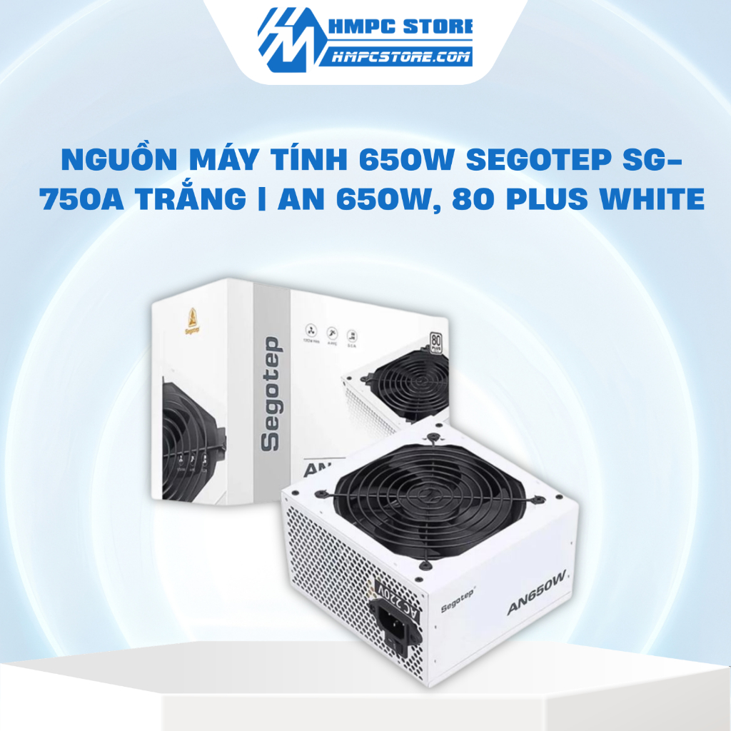 Nguồn máy tính 650W Segotep SG-750A Trắng | AN 650W, 80 PLUS White, Bảo hành 36 tháng