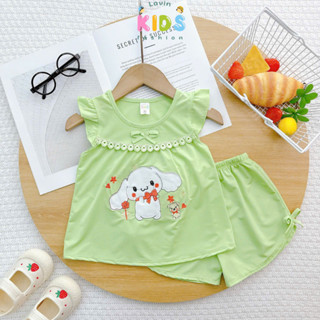 Bộ thun lạnh cánh tiên thêu hình thỏ Simuro dễ thương cho bé gái size 6-22kg - Lavin Kids