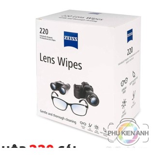 Hộp Giấy lau kính ZEISS LENS WIPES hộp 220-200 miếng chính hãng