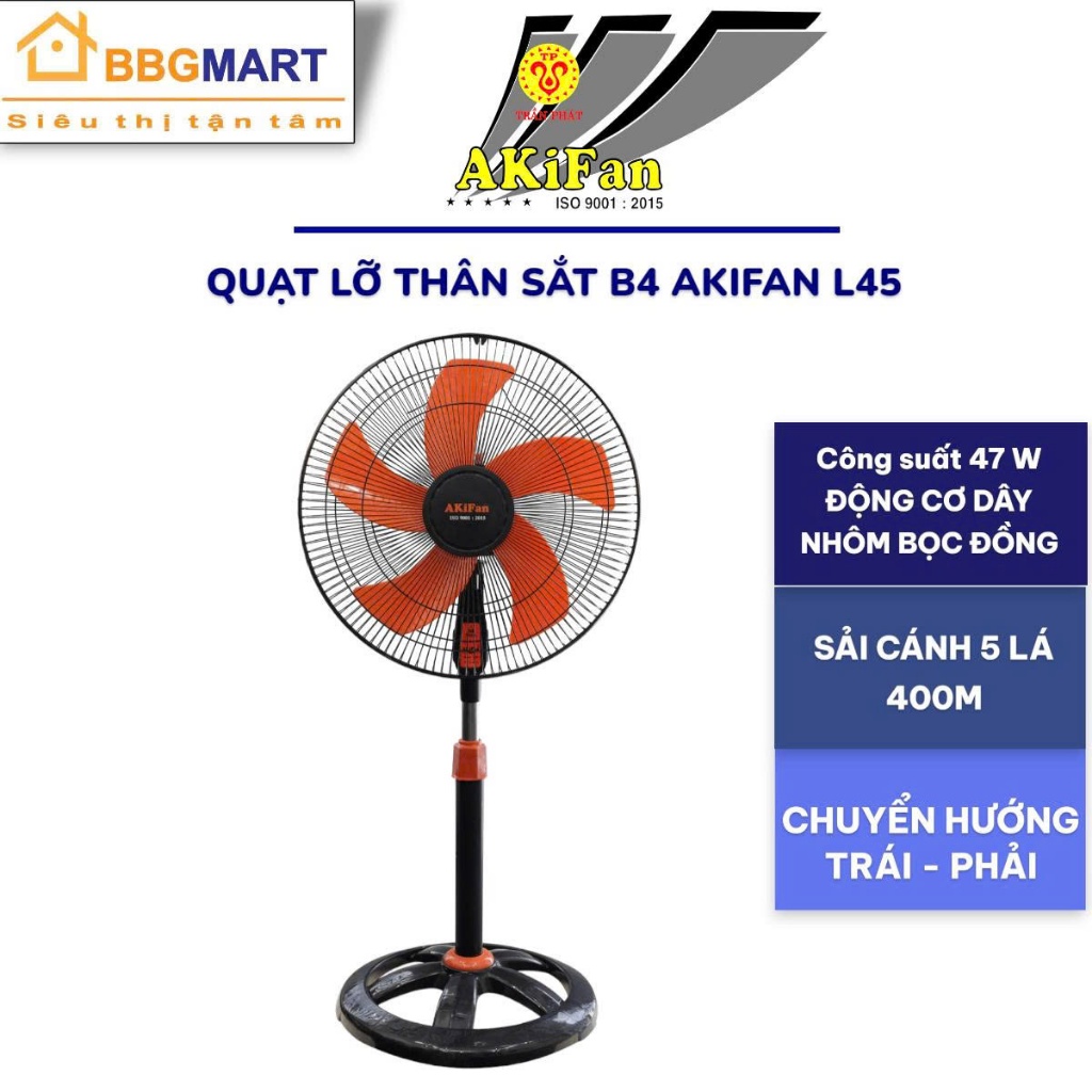 QUẠT LỠ THÂN SẮT AKIFAN L45 II SENKO LTS1636 65W II QUẠT LỮNG YANFAN LTS16 47W ĐỘNG CƠ DÂY ĐỒNG