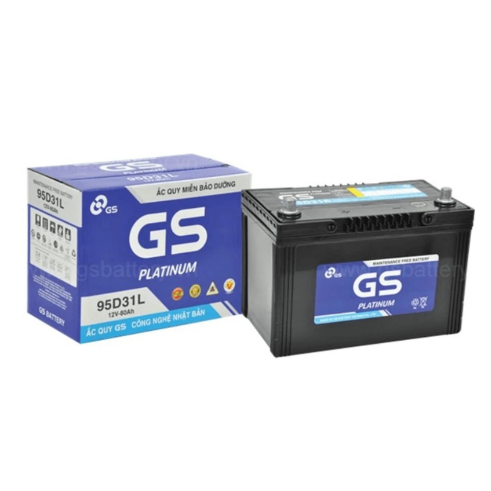 Ắc Quy Ô Tô GS MF 95D31L/R, Bình Ắc Quy 12V-80Ah