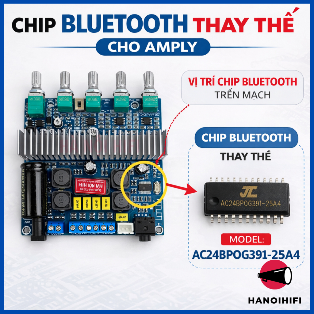 Chip Bluetooth thay thế cho các mạch Gemaudio 2.1, chip JL bluetooth từ shop Hà Nội HIFI
