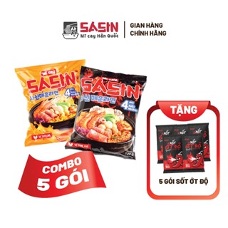 Mì Cay Sasin (Combo 5 gói mì + 5 gói ớt độ) (Chọn vị)