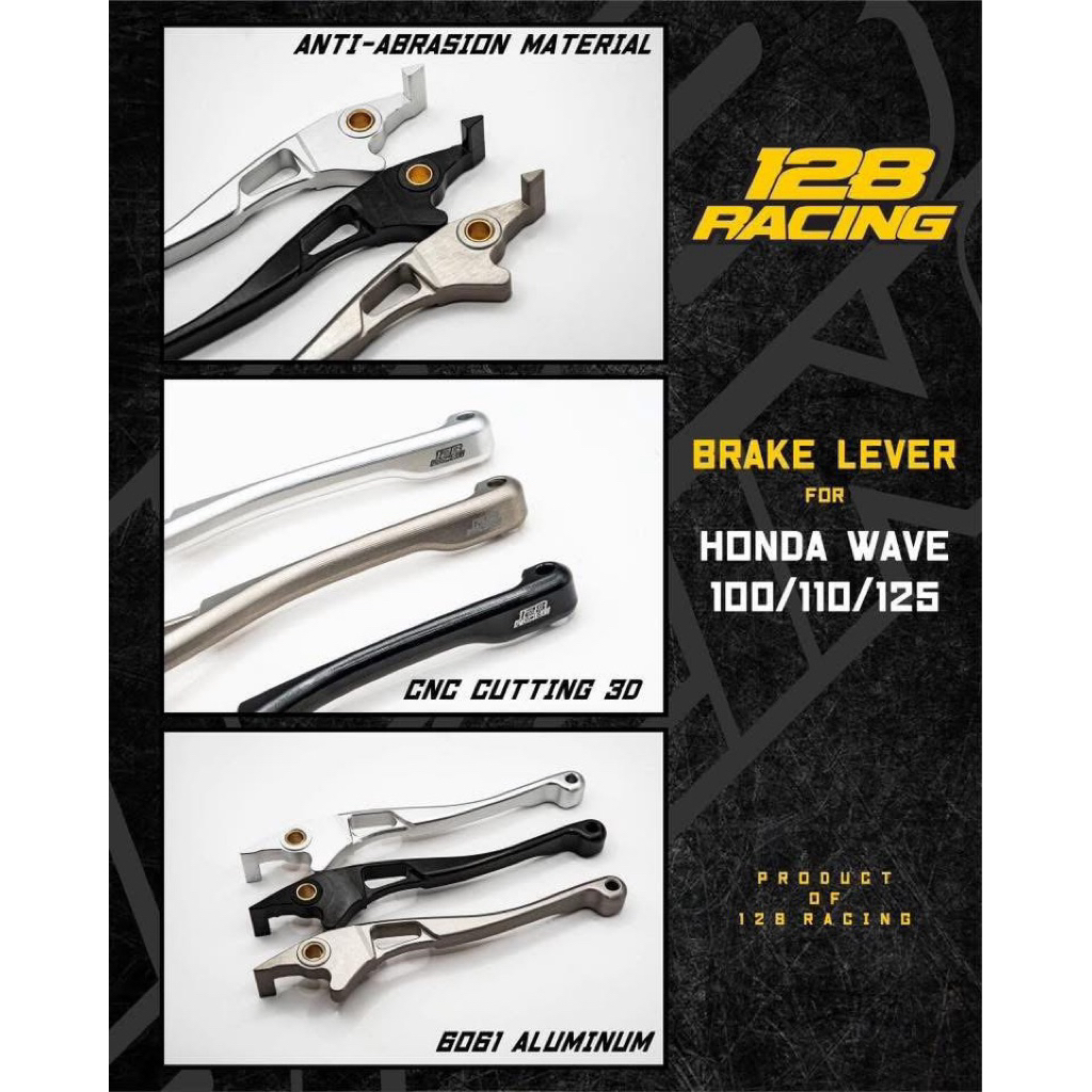 Tay thắng đĩa Cnc 128racing cho các dòng xe Ex135, Si, Ju, PG1, Fu, Wave, Blade, Cub 125 