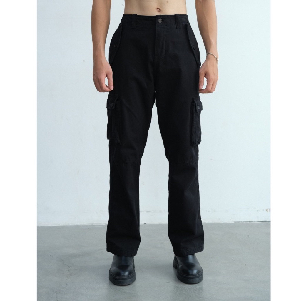 Quần Khaki Cargo Pants B Brown nam túi hộp ống rộng