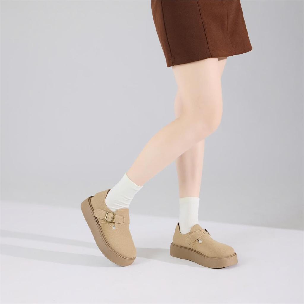 Giày Búp Bê MWC 2366 - Giày Búp Bê Da Lộn Đế Bánh Mì Thời Trang Nữ Tính