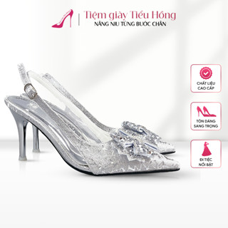 Giày Cao Gót Nữ Kim Tuyến Bling Trang Trí Nơ Cánh Tiên Lấp Lánh Sang Trọng – Tiệm Giày Tiểu Hồng (TH35)