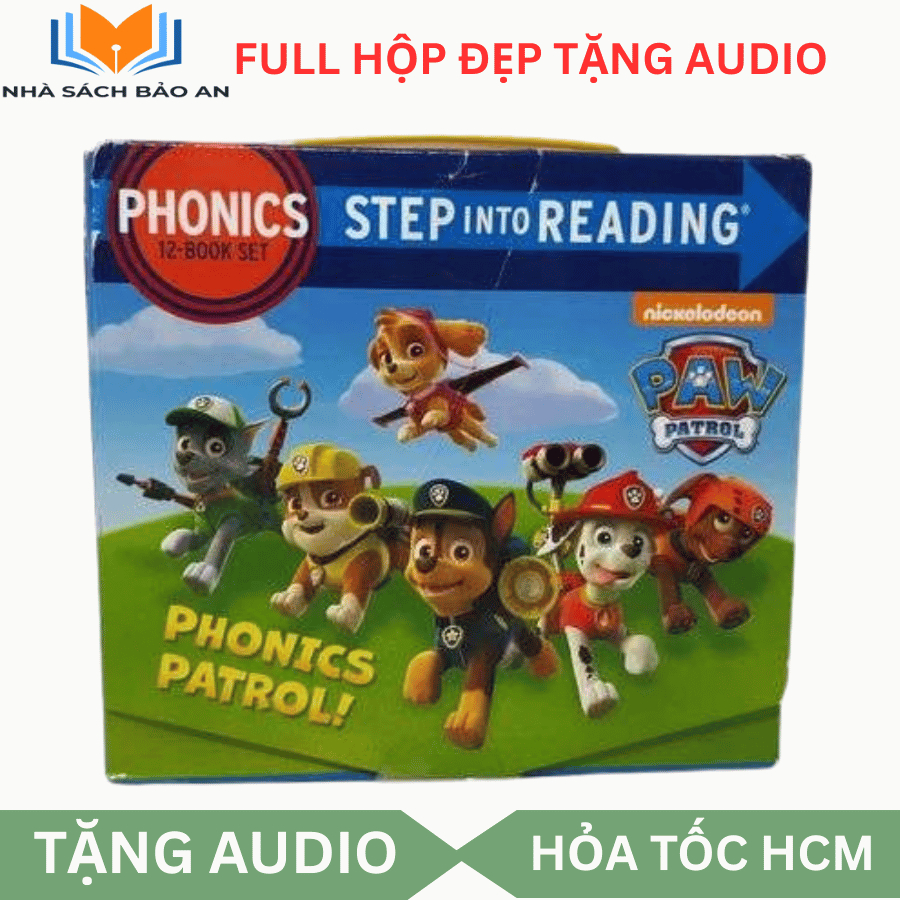 Sách - Paw Patrol Phonics: 12 Books (Step into Reading Phonics) full boxset tặng audio