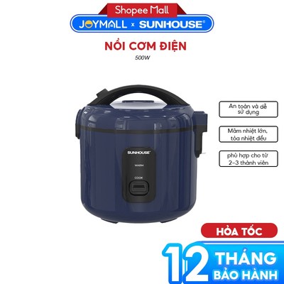 Nồi Cơm Điện Sunhouse SHD8213 500W 1.2L, Hàng Chính Hãng - JoyMall