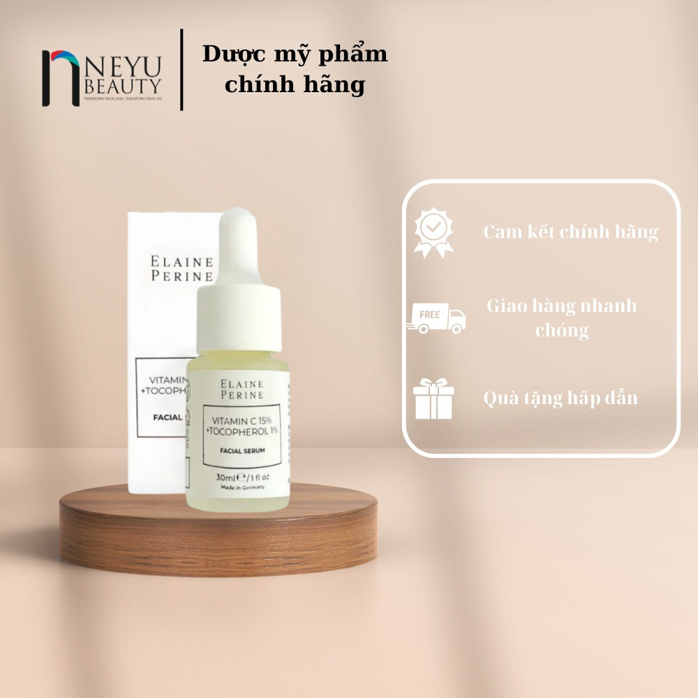 [Công Ty] ELAINE PERINE Vitamin C 15% + Tocopherol 1% Facial Serum – Serum Làm Sáng Da 30ml
