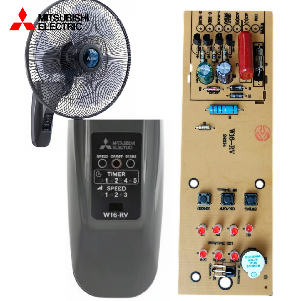 Mạch quạt treo tường Mitsubishi W16-RV (Mẫu màu vàng)