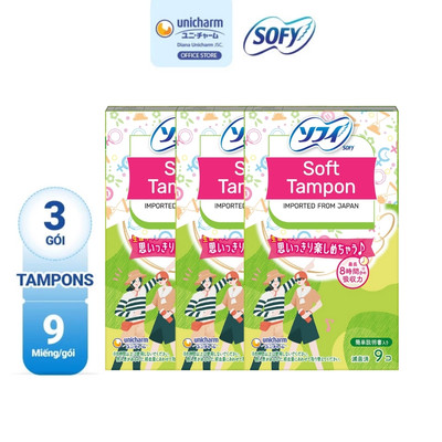 [KOL] Bộ 3 Băng vệ sinh siêu thấm Sofy Soft Tampon Super/ Regular/ SuperPlus (Hàng nhập khẩu)