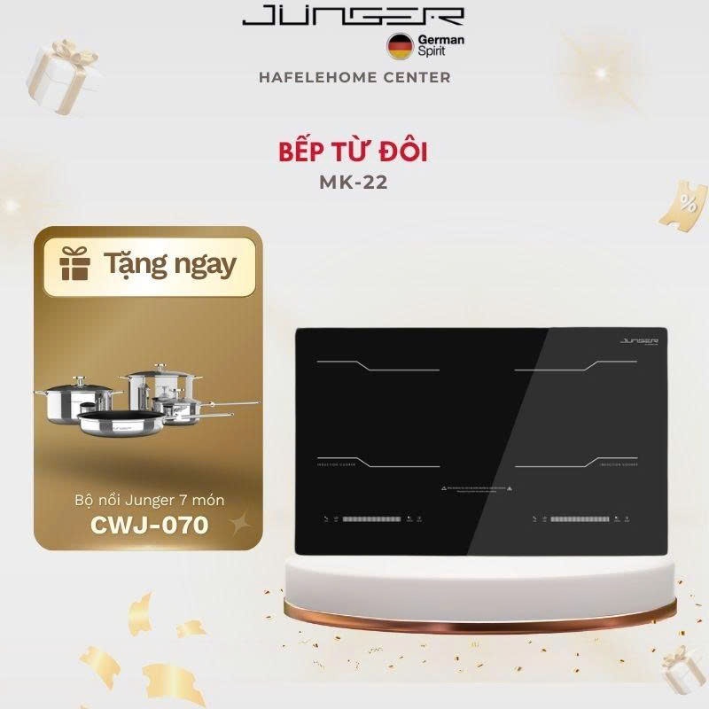 Bếp từ đôi Junger MK-22 - Tặng Bộ nồi inox 7 chi tiết Junger CWJ_070