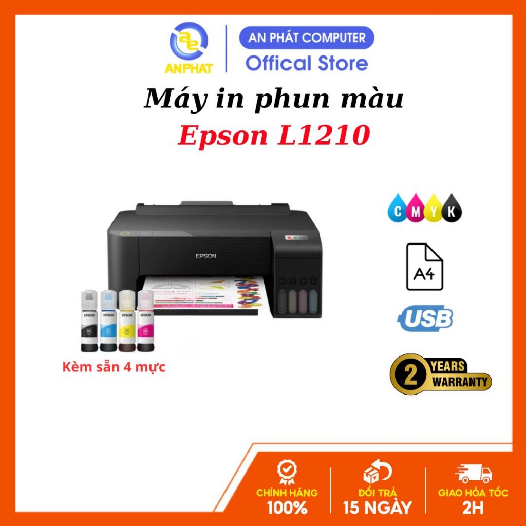 Máy in phun màu Epson L1210 (In, A4, USB)  / L1250 (In, A4, USB, WIFI)