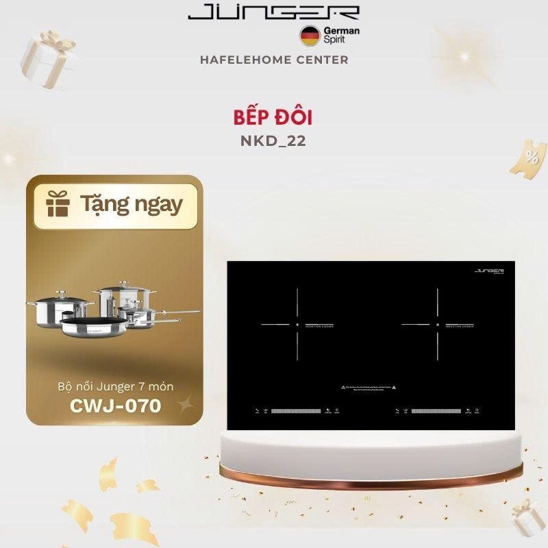 Bếp từ đôi Junger NKD-22+ - Công Suất Lớn Inverter Tiết Kiệm Điện Chính Hãng