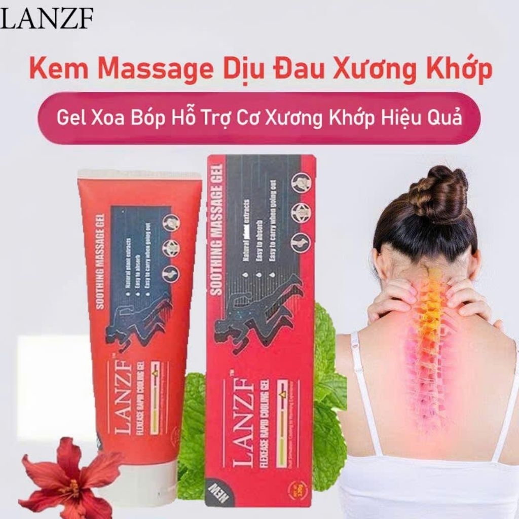 Kem Massage Giảm Đau Xương Khớp LANZF – Gel Đỏ LANZF Sodium Soothing Giải Pháp Tự Nhiên Cho Đau Cơ X