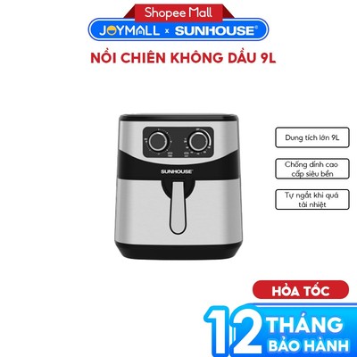 Nồi Chiên Không Dầu 1800W 9L Sunhouse SHD4035 Hàng Chinh Hãng,Tự Ngắt Khi Quá Tải - JoyMall