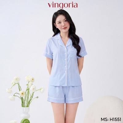 Bộ đồ ngủ nữ Pijama mặc nhà chất boil VINGO/VINGORIA tay ngắn mùa hè Celia H1551
