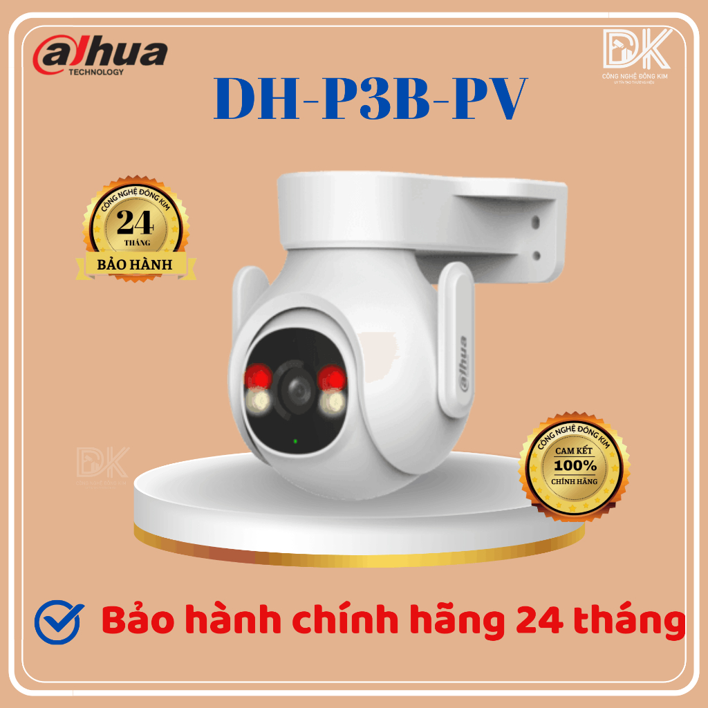 Camera IP PT Wifi 3MP DAHUA DH-P3B-PV màu sắc chân thực Chính hãng