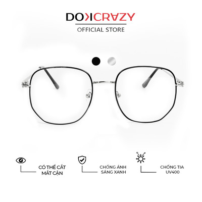 Gọng kính DOKCRAZY SQUARE Chất Liệu Hợp Kim Hot Trend, Chống ánh sáng xanh, tia UV400, Unisex, Dáng Oval, Gọng Teen