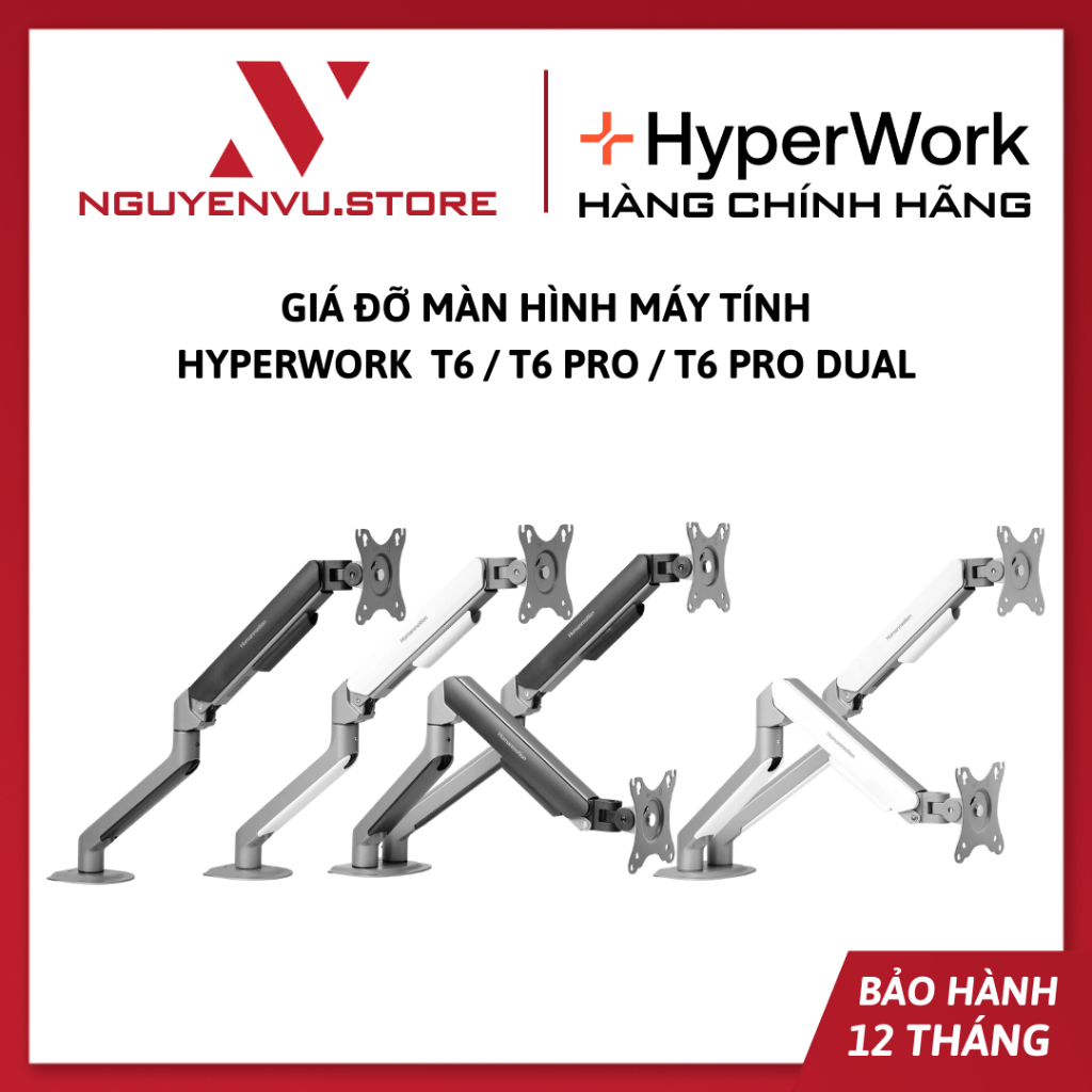 Giá đỡ màn hình máy tính HyperWork  T6 / T6 Pro / T6 Pro Dual - Hàng Chính Hãng | BigBuy360 - bigbuy360.vn