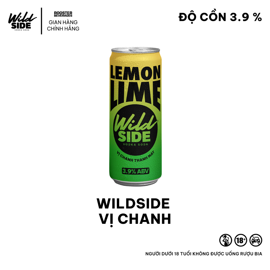 [Quà tặng] Wildside Vodka Soda 1 Lon các vị x 330ml - Độ cồn 3.9%