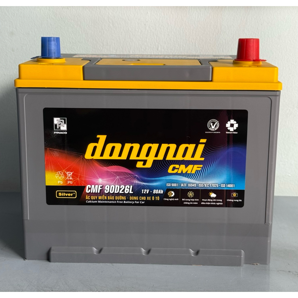 Bình ắc quy 12v khô miễn bảo dưỡng đồng nai CMF 90D26L | 12V - 80ah