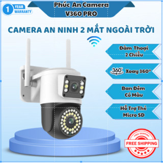CAMERA V360PRO An Ninh Ngoài trời 36+6Led Ngoài Trời Đàm Thoại 2 Chiều Kết nối Wifi FHD 1080 Sắc Nét
